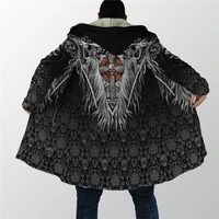 winter men for women skull satanic coat cloak 3d printed cloak fleece wind breaker warm hood cloak 02