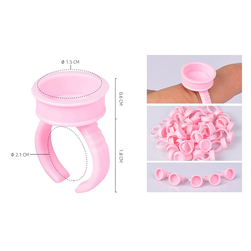 100 шт Одноразовые микроблейдинг розовые кольца тату чернила чашка для пигмента
