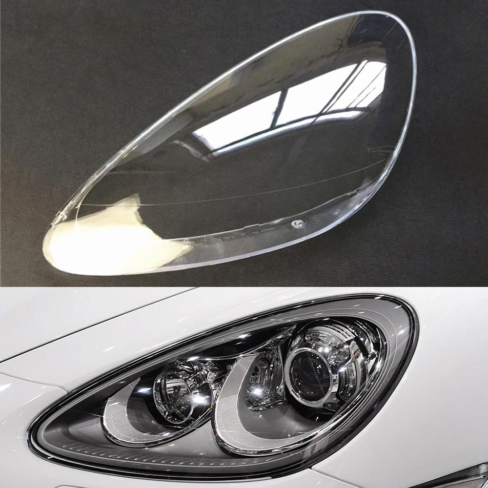 Driver Side Для Porsche Cayenne 2011 2012 2013 фары крышка фар автомобиля Замена объектива прозрачные линзы авто чехол - Цвет: Driver Side