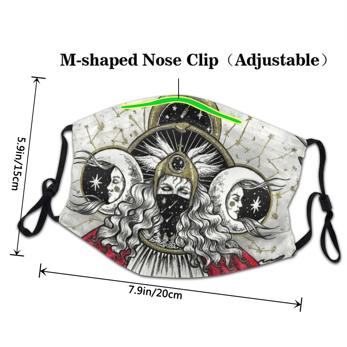 Маска унисекс моющаяся для взрослых респиратор лица с пентаграммой языческий