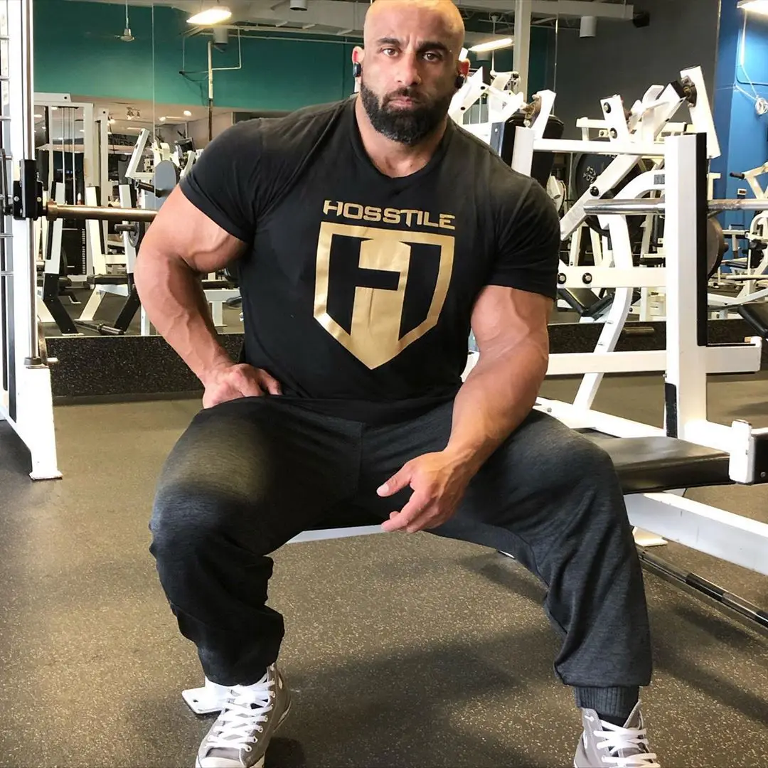 Модная новинка Мужская футболка для фитнеса бодибилдинга тренировки хлопковые