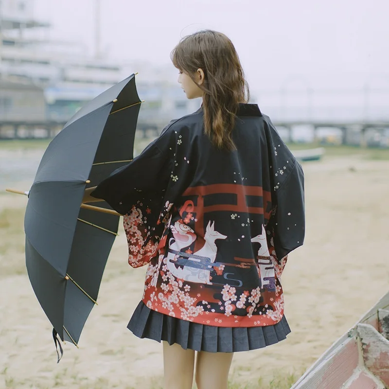 

Fashion Women Haori Yukata Female Japanese Kimono Cardigan Cosplay Kawaii Soft Girl Shirt Japan Clothes Women'S Kimono Shirt