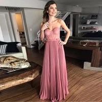 verngo a line pink stain evening dress elegant formal dress strapless prom dress backless party gowns vestido noite