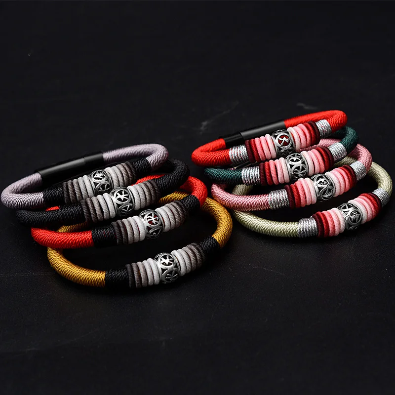 Модный Новый плетеный браслет с пятью элементами дерева воды огня земли Мужская