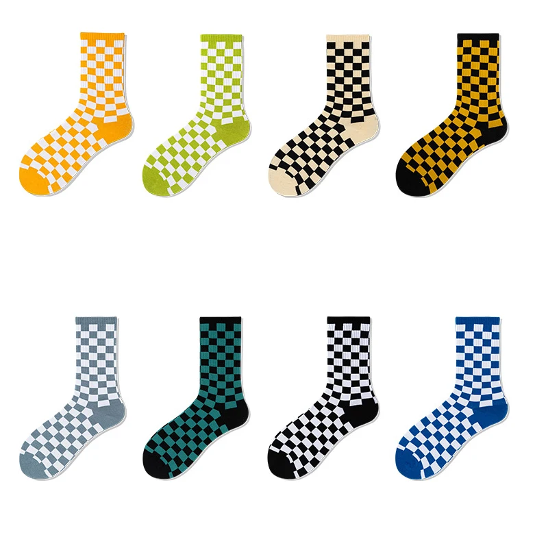 

Checkerboard Socks Women Men Cotton Blend Spring Summer Long Tube Sports Socks Calcetines Mujer Skarpetki Damskie носки женские