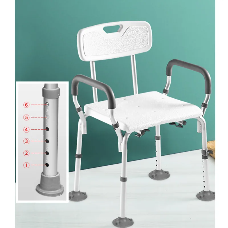 

bathroom shower stool child safety swivel stool shower chair non-slip height adjustable stool aluminum alloy