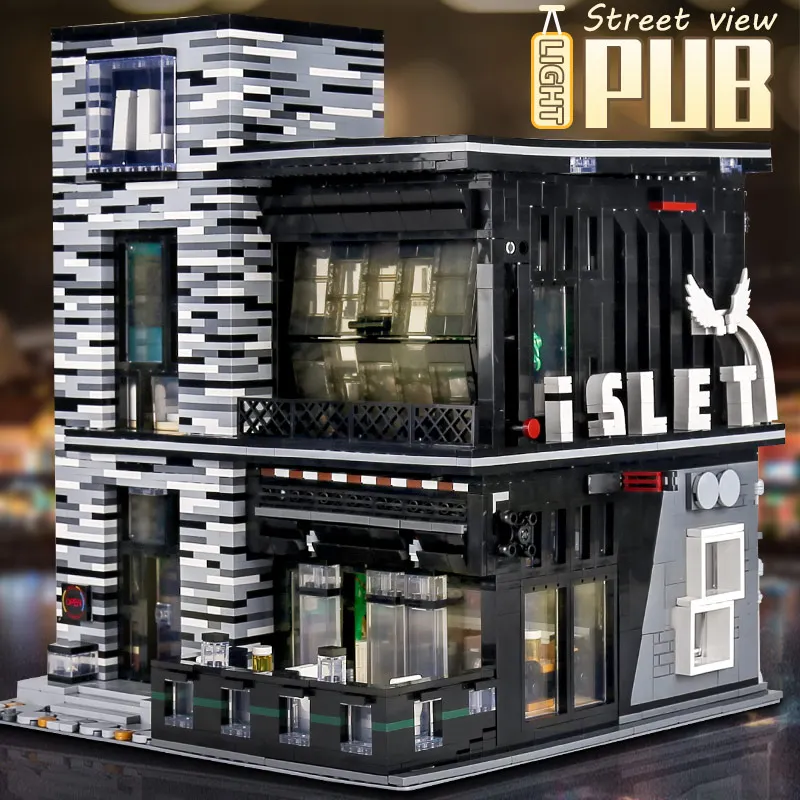 Молд KING 16042 конструктор уличный вид MOC паб и ресторан модульные модели наборы