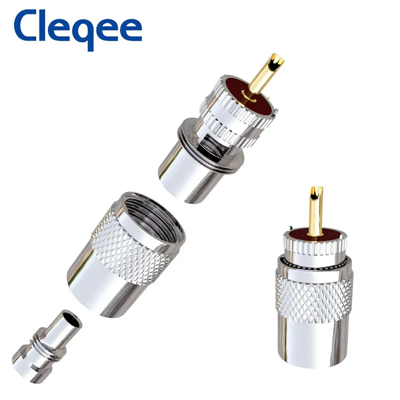 Cleqee 10 шт. UHF штекер PL259 разъем для припоя с редуктором коаксиального кабеля RG8 RG213