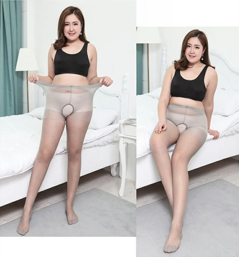 Размера плюс колготки с открытой промежностью пикантные Для женщин ультра