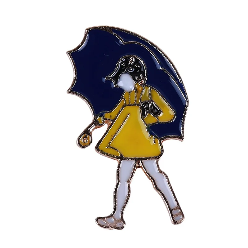 

Metal Brooches Classic Fashion Cartoon Enamel Alloy Girl Umbrella Potted Plants Brooch Women's Clothing Accessories Gifts
