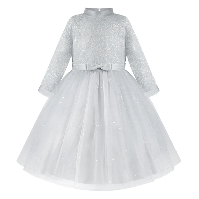 

2021 Girl Princess Dresses Long Sleeve Children's Clothing Birthday Wedding Party Dress For Girls Clothes 3 5 6 8 10 12Years Old