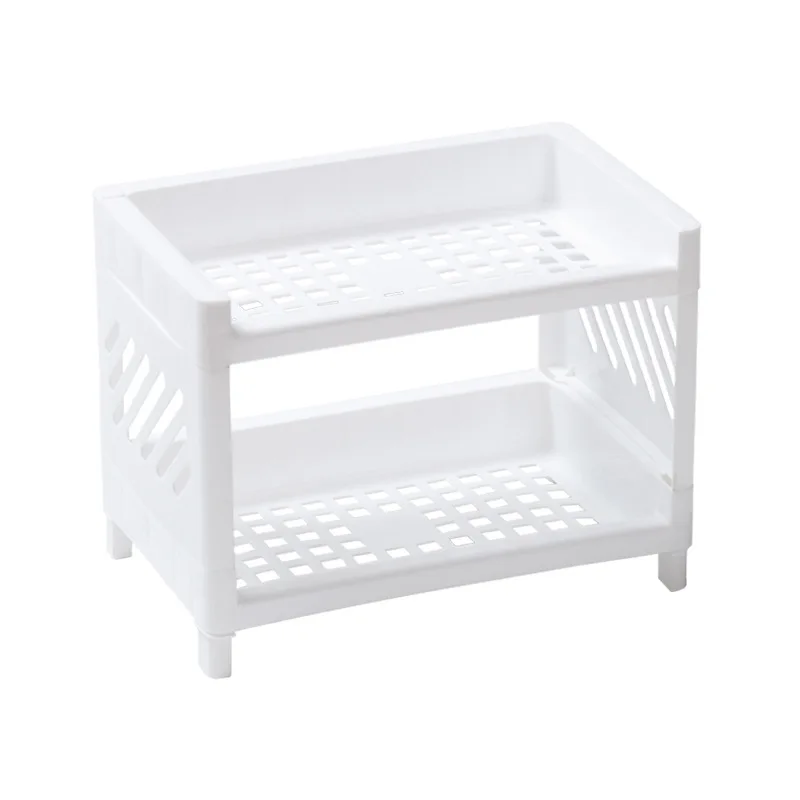 double layer plastic desktop organizer simple sundries storage holder small storage shelf for dormitory stationery storage rack free global shipping