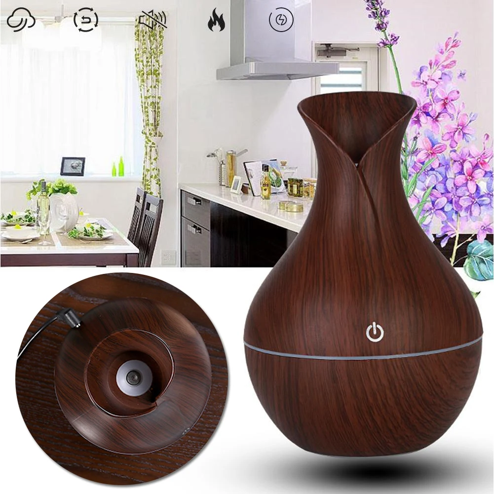 130 мл USB Электрический арома-диффузор деревянный ультразвуковой увлажнитель