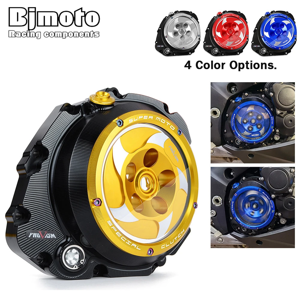 

Motorcycle CNC Engine Clear Clutch Cover & Spring Retainer R For SUZUKI GSXS1000 2016-2017 GSXS1000F 2015-2017