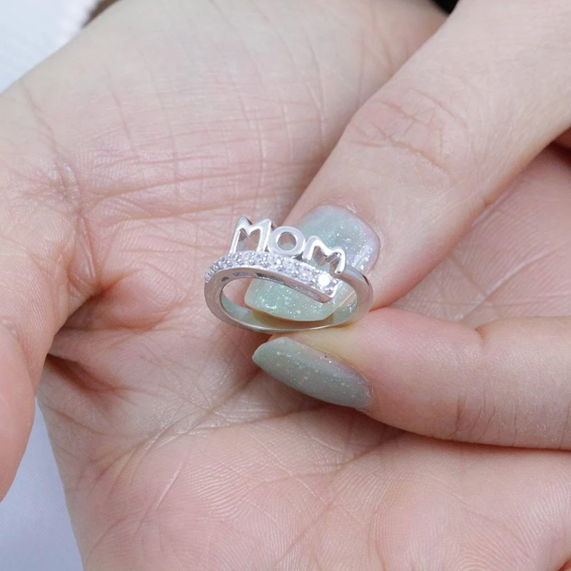Кольцо женское с кристаллами и надписью мама | Украшения аксессуары