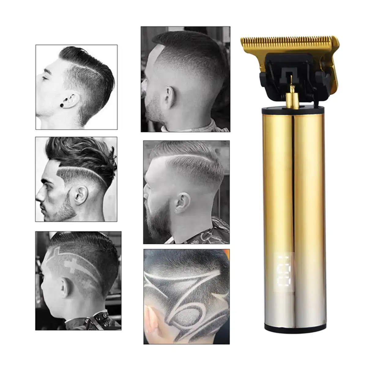 

Professional Digital Hair Trimmer LED Rechargeable Electric Barber Hair Clipper Men Cordless Haircut Machine Beard Hair Trimmer