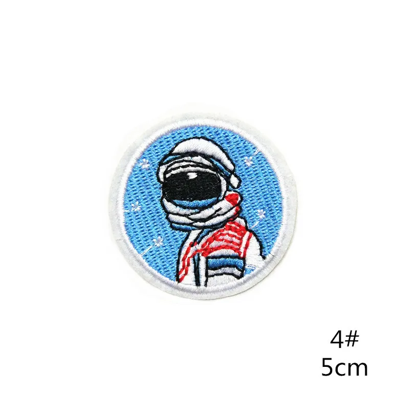 5 шт. нашивки Spaceman ракета значки вышитые Аппликация шитье термоклейкий значок