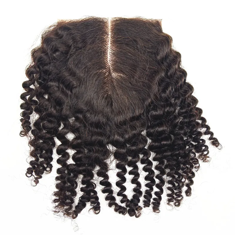 Средняя часть кружева закрытие Virgin любезно Натуральный Цвет 130% Плотность|Трессы