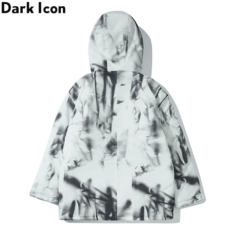 Темные иконы мужские парки с галстуком Длинные дизайнерские пальто хлопковой