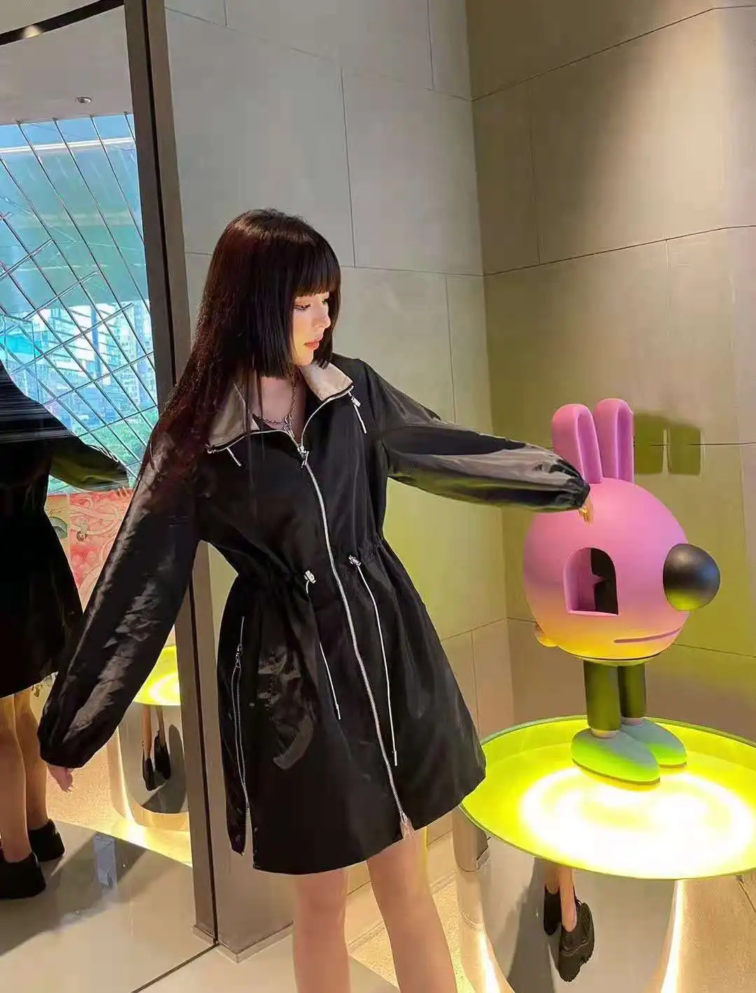 

Женский подиумный тренчкот, длинный двубортный узкий тренчкот, модная ветровка, весна 2021