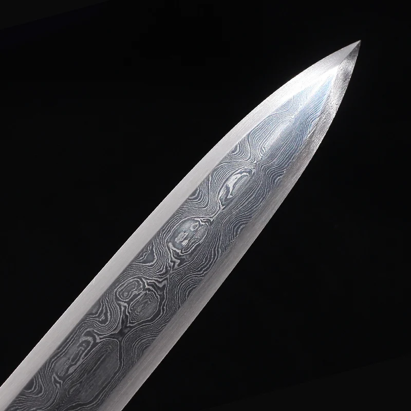 

Real Steel Sword Traditional Han Dynasty Sword Handmade Folded Steel Full Tang Blade Brass Fitting Sharpness Home Decor