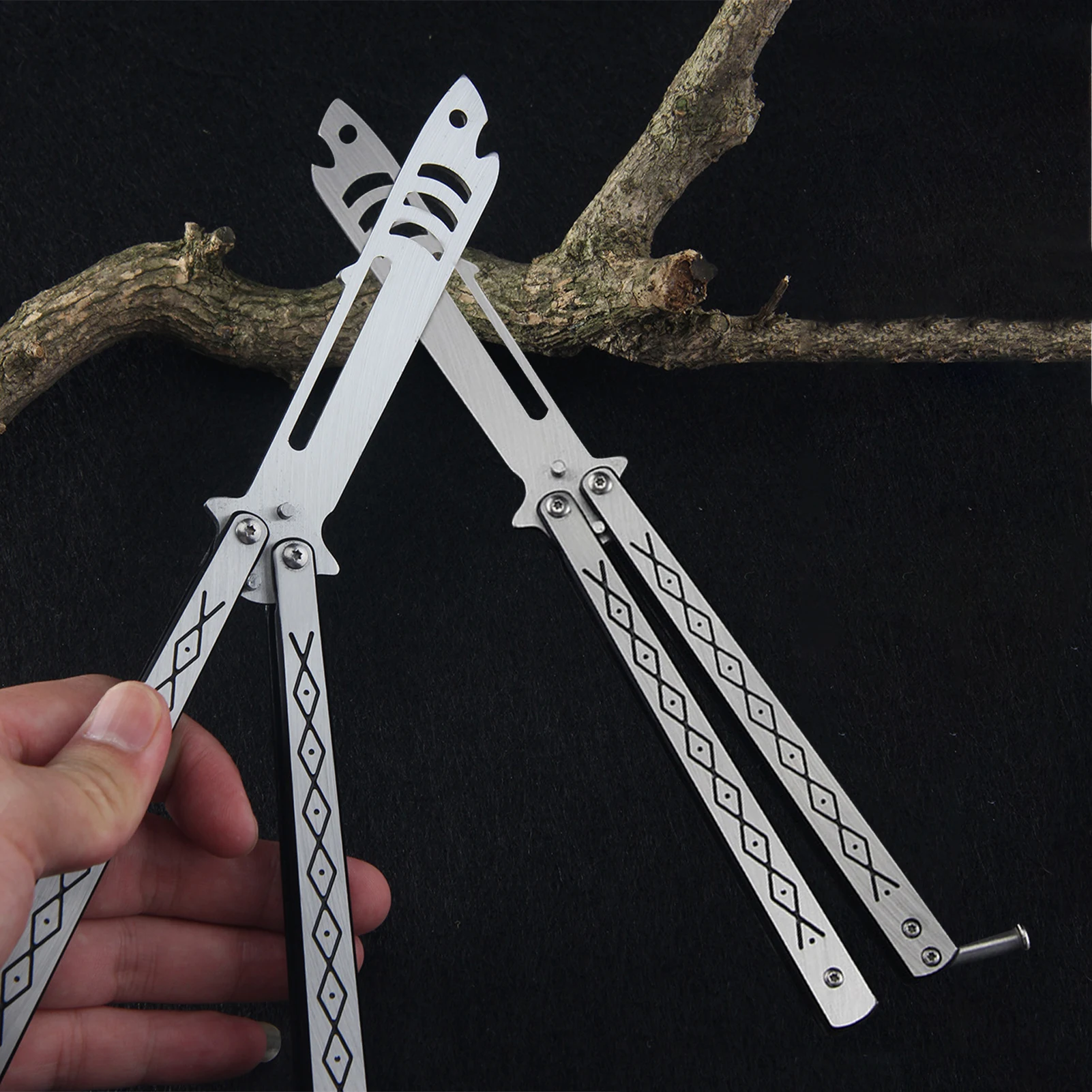 1 шт. складной нож-бабочка Blunt Balisong Shark Design карманный тренировочный нож для