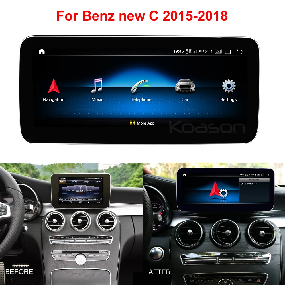 Qualcom Android 10 0 25 дюймов Автомобильный GPS навигатор для BENZ C class GLC 2015 2016 2017 2018