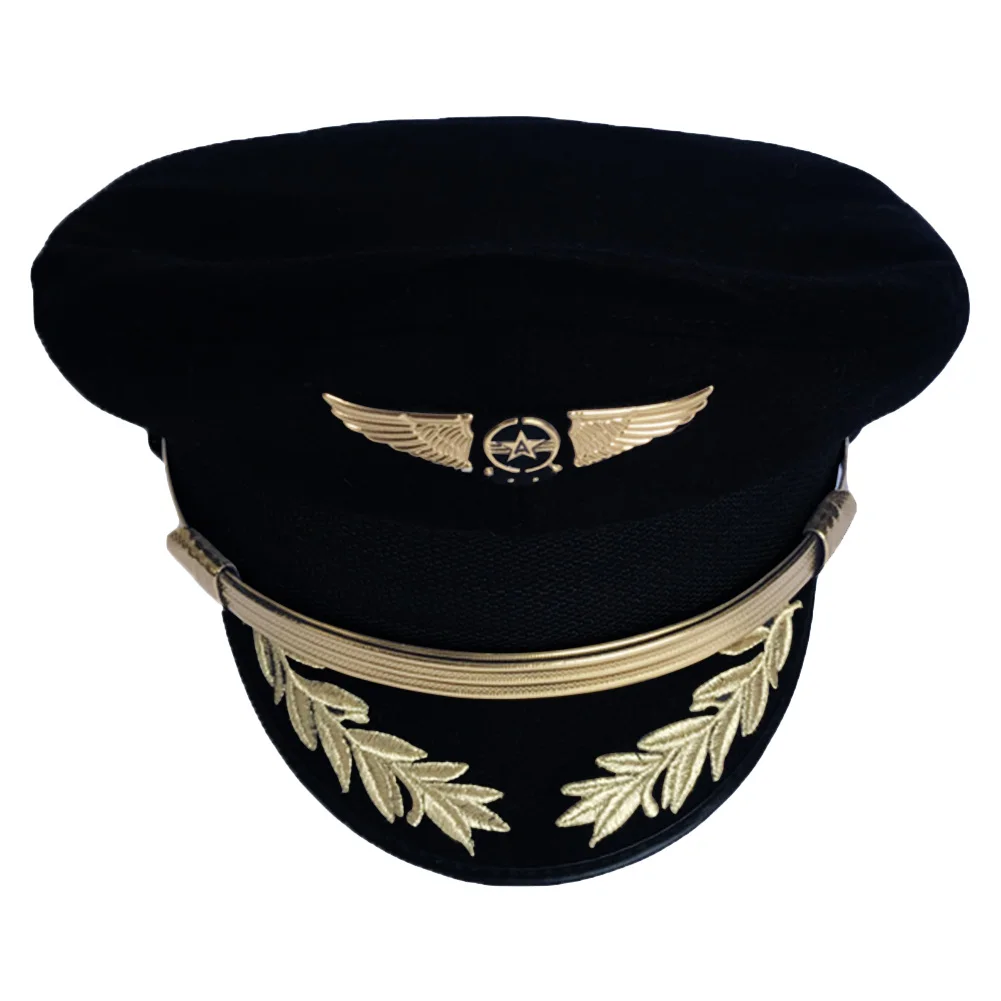 Прямая поставка Высококачественный пилот Кепки Airline шлейфом шапочка шапка