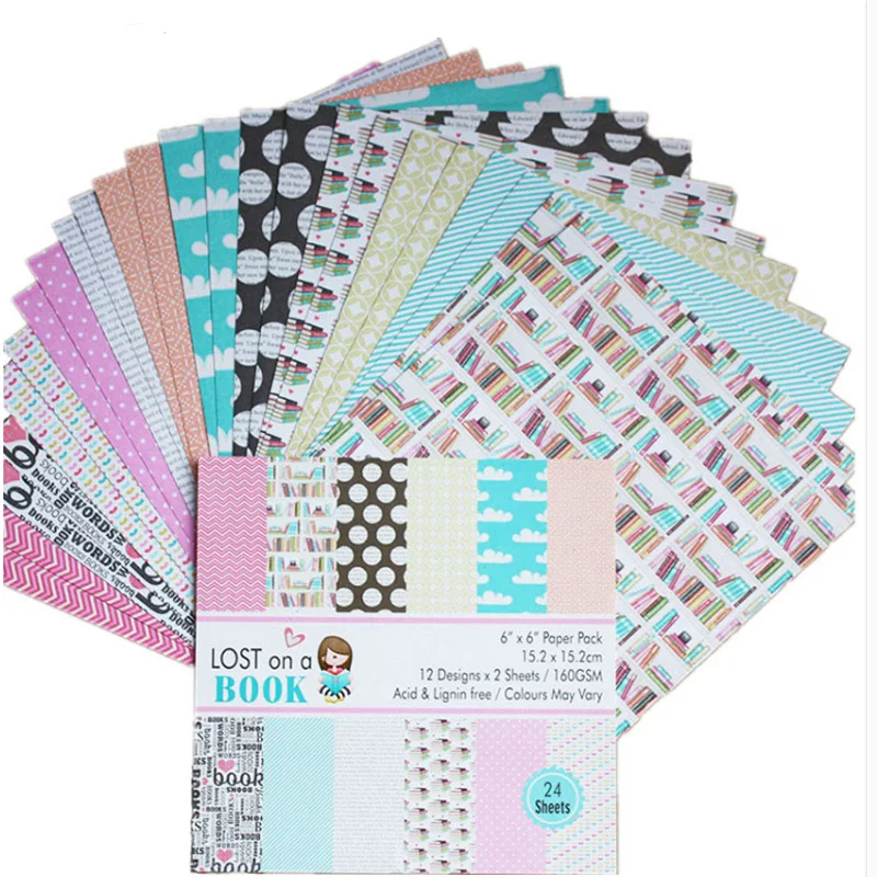 6 дюймов 24 листа бумага для скрапбукинга|Крафт-бумага| |
