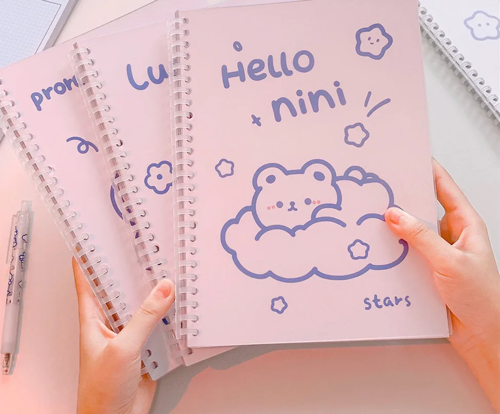 

Kawaii, креативный блокнот B5 со спиральной катушкой, записная книжка со съемными листами, школьные принадлежности, канцелярские принадлежност...