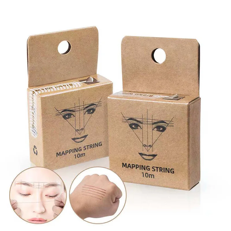

10Meter Brown Microblading Mapping Pre-Ink String for Makeup Eyebrow Dyeing Linen Thread Semi Permanent Positioning Measure Tool
