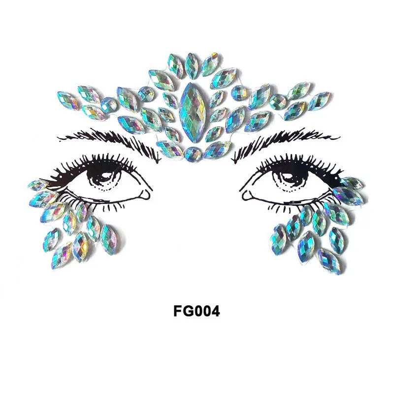 Красочные Кристальные наклейки для лица s женщин маскарадное Ювелирное