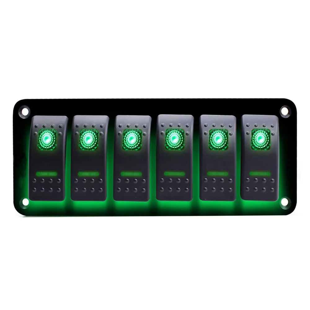 

6 Gang 8 Gang 12~24V With Double LED Light Marin Waterproof Toggle Switch Panel For Car Truck Caravan RV Marine Boat Yacht Circu