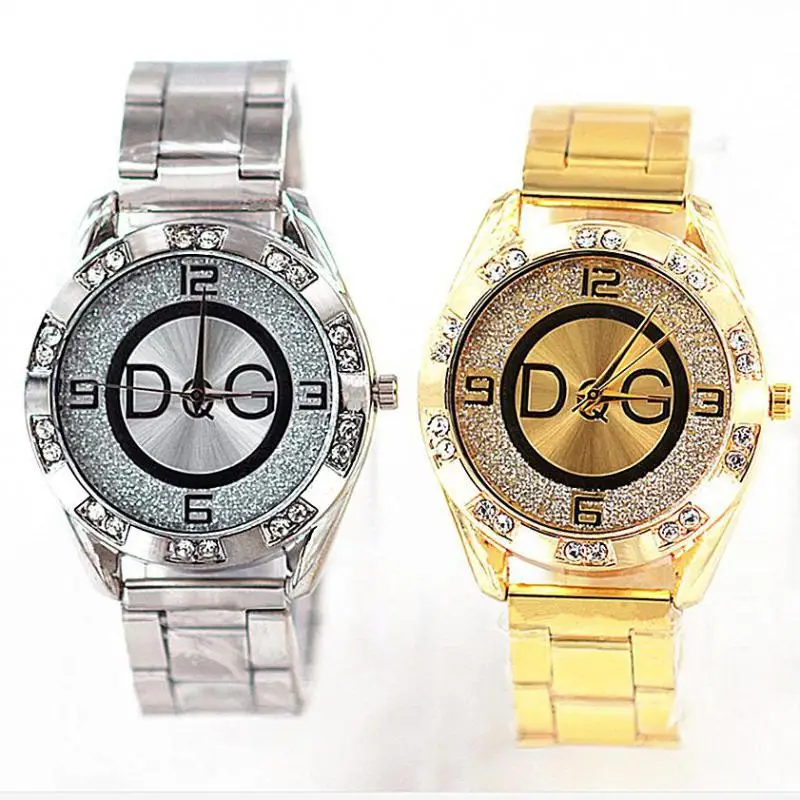 

High Quality New Design Ladies Watch Dqg Brand Fashion Luxury Watch Crystal Diamond Gold And Silver Stainless Steel Quartz Watch
