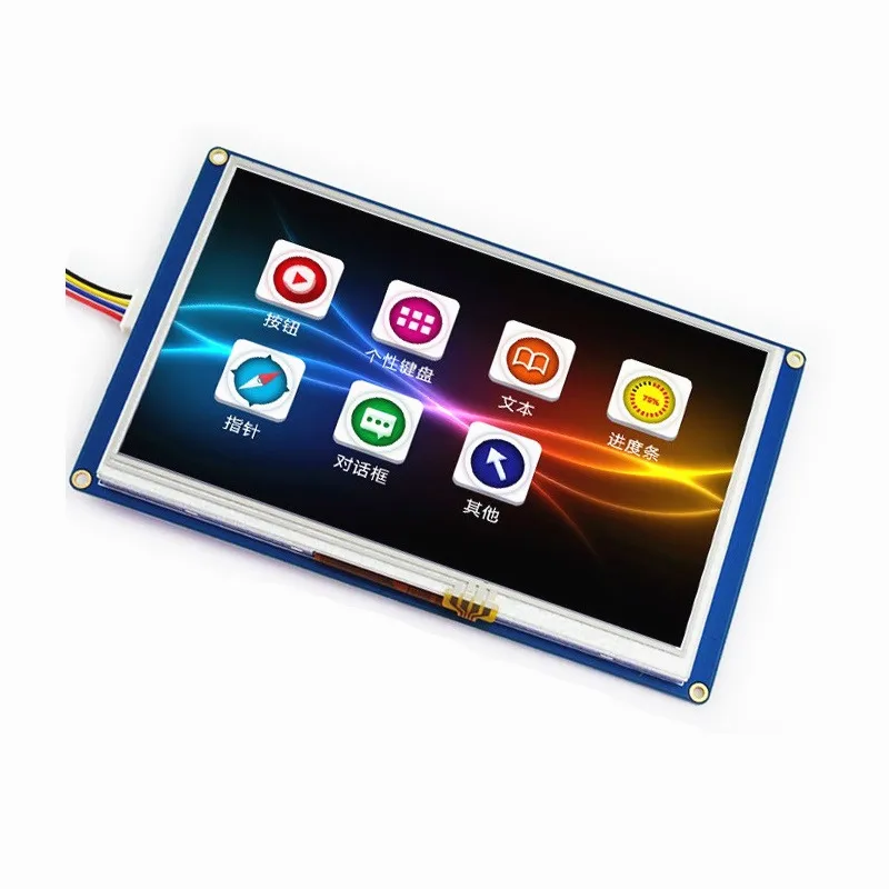 7 дюймов USART HMI конфигурации Экран с GPU шрифт последовательный на тонкопленочных