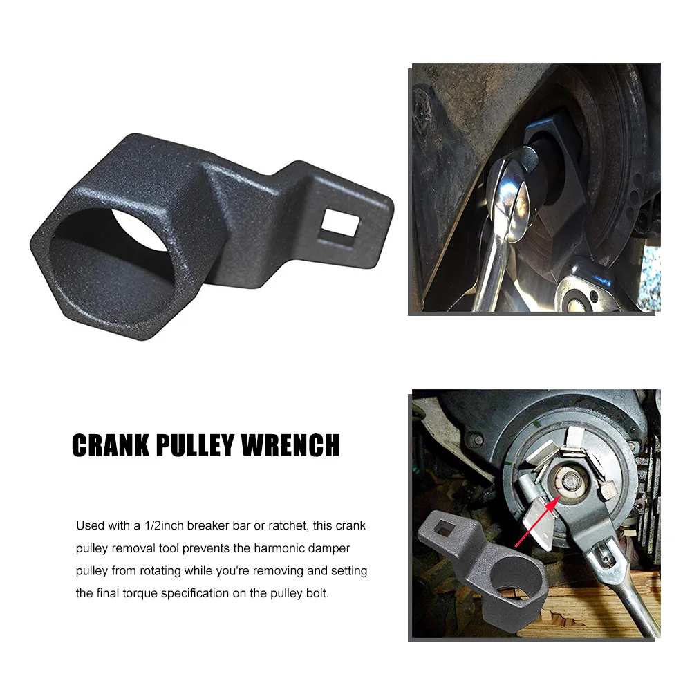 

2021 Crankshaft Crank Pulley Wrench Holder Crankshaft Harmonic Balancer Socket Tool 50mm Removal Holding Spanner