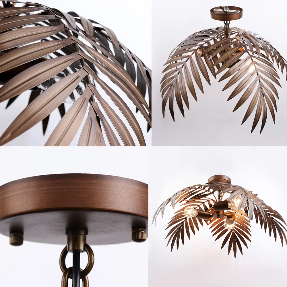 Lámpara colgante de metal con diseño de árbol de coco E26/E27, moderna, Retro, ajustable, para pasillo, cafetería, bar, iluminación de decoración de interiores