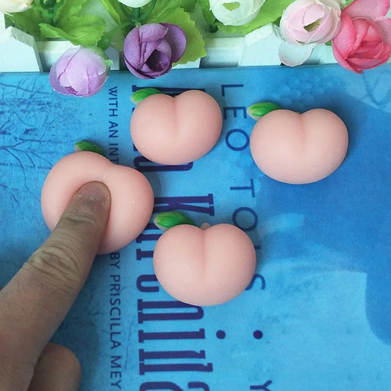 Juguetes sensoriales para ni&ntilde;os y adultos, juguete antiestr&eacute;s para reducir el estr&eacute;s, antiestr&eacute;s, forma de melocot&oacute;n rosa, 1 Uds.-0