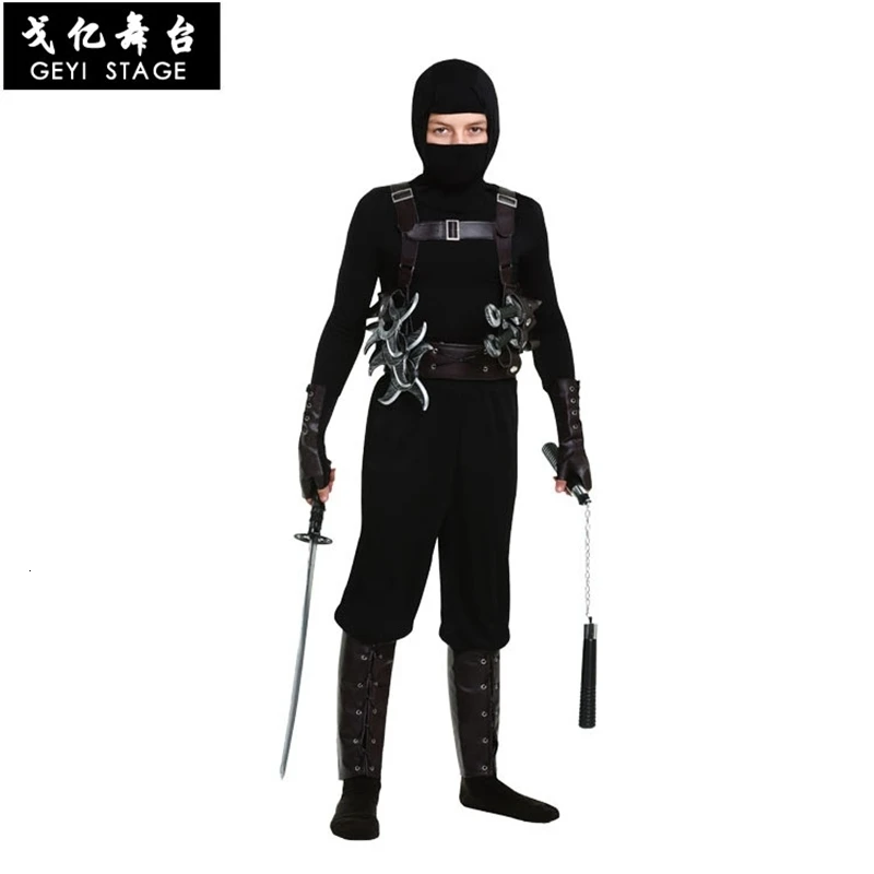 

New Halloween party in adult costume Japanese children manga black ninja movie child cosplay dress for men