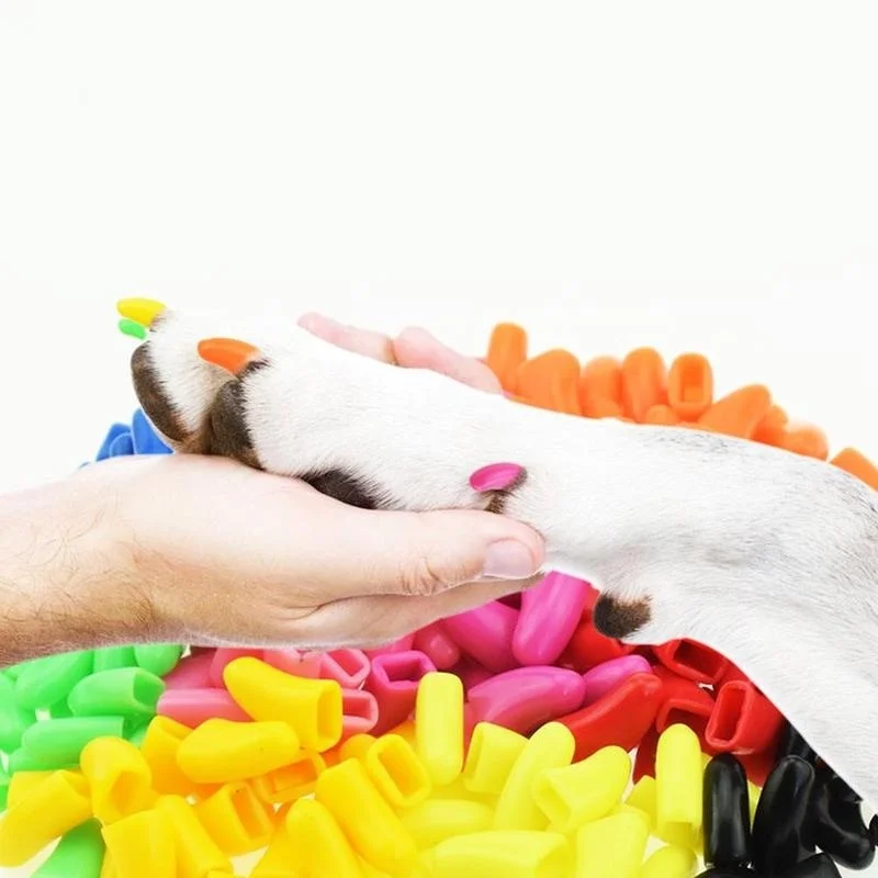 Милые 20 шт кошачьи накладки для ногтей Pet коготь колпачки лап клей защита