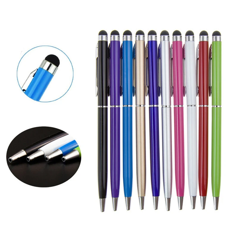 

1 PCS Universal Capacitive 2in1 Touch Screen Drawing Stylus Ballpoint Pen For iPad iPhone Tablet PC Smartphone