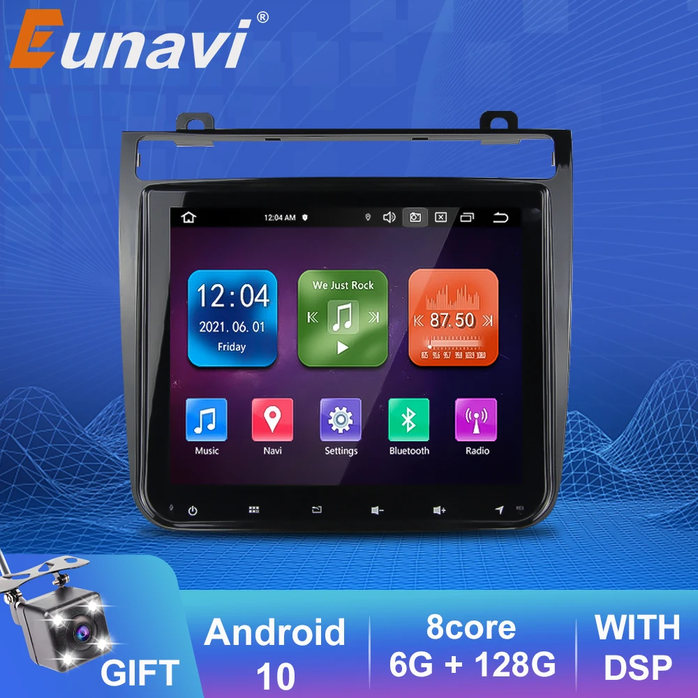 

Автомагнитола Eunavi, 2 DIN, Android 10, мультимедийный плеер для VW Touareg 2002 2003 2004 2005 2006 2007 2008 2009 2010, GPS-навигация