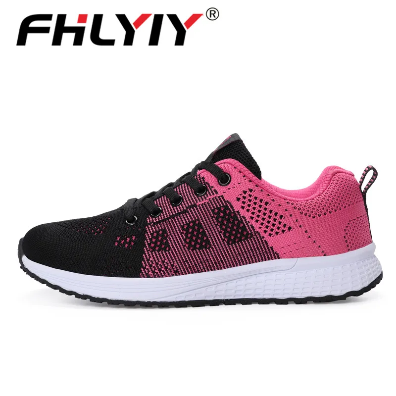 rose red Fhlyiy/женская повседневная обувь на плоской подошве; сетчатые дышащие кроссовки на платформе со шнуровкой; женская обувь; брендовая Роскошная обувь; Zapatos De Mujer - Цвет: rose red
