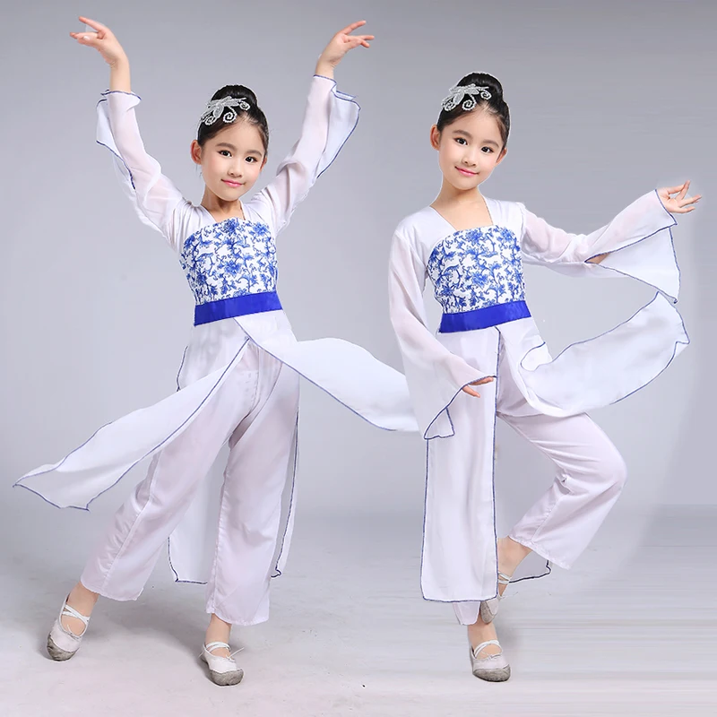 Новое поступление белая детская одежда костюм для классического танца Yangko