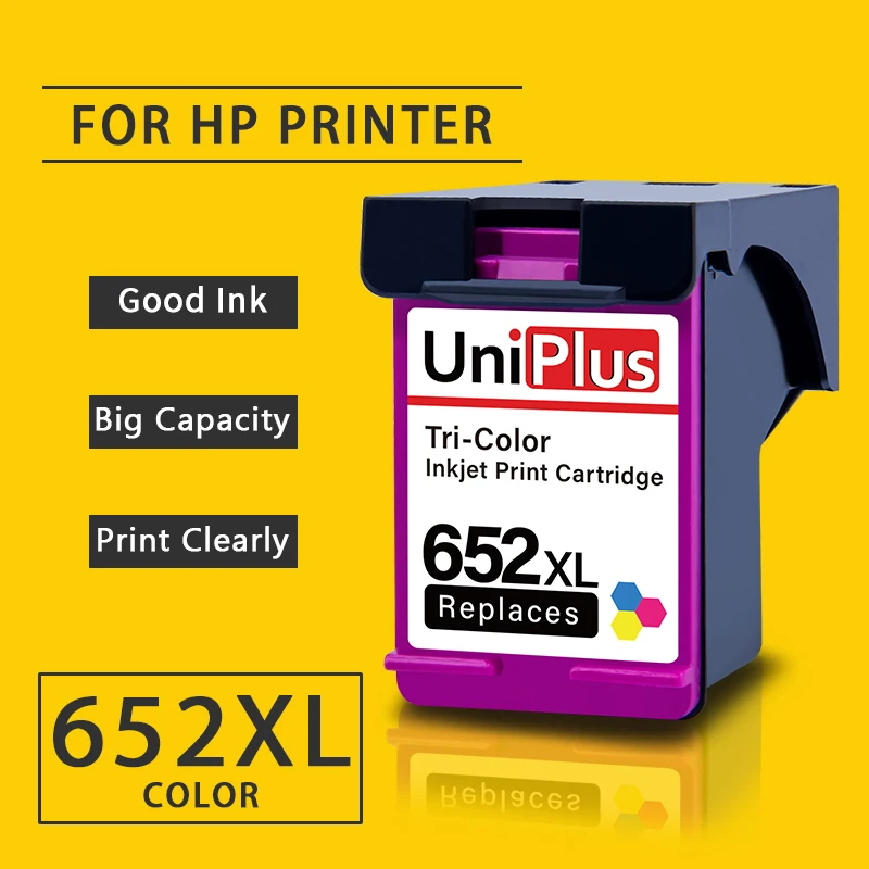 UniPlus 652XL Замена для HP 652 XL hp652 цветной чернильный картридж принтера Deskjet 4678 5075 5076 5078