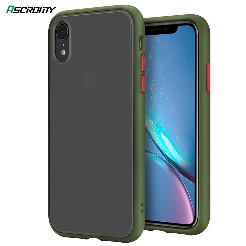 Для iPhone XR чехол матовый противоударный силиконовый бампер Защитная задняя