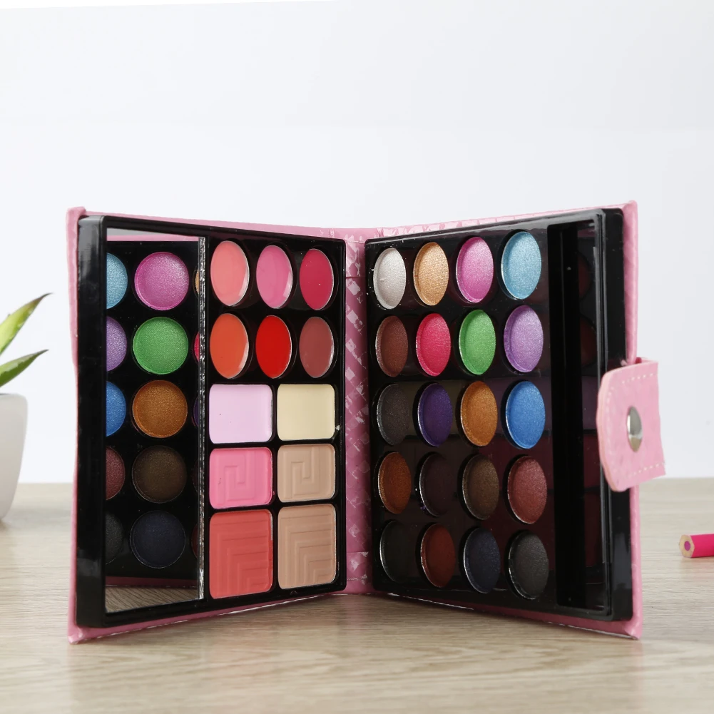 32 цвета матовые блестящие тени блеск для губ пудра лица Румяна Палитра розовая