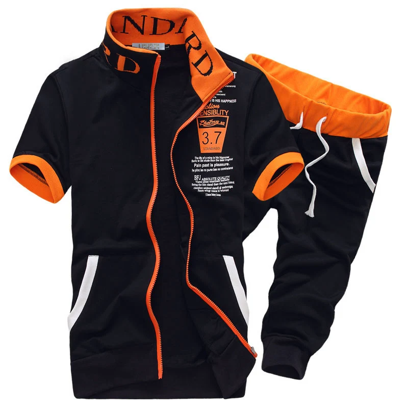 Спортивный костюм мужской летний свитшот с коротким рукавом и штаны шорты