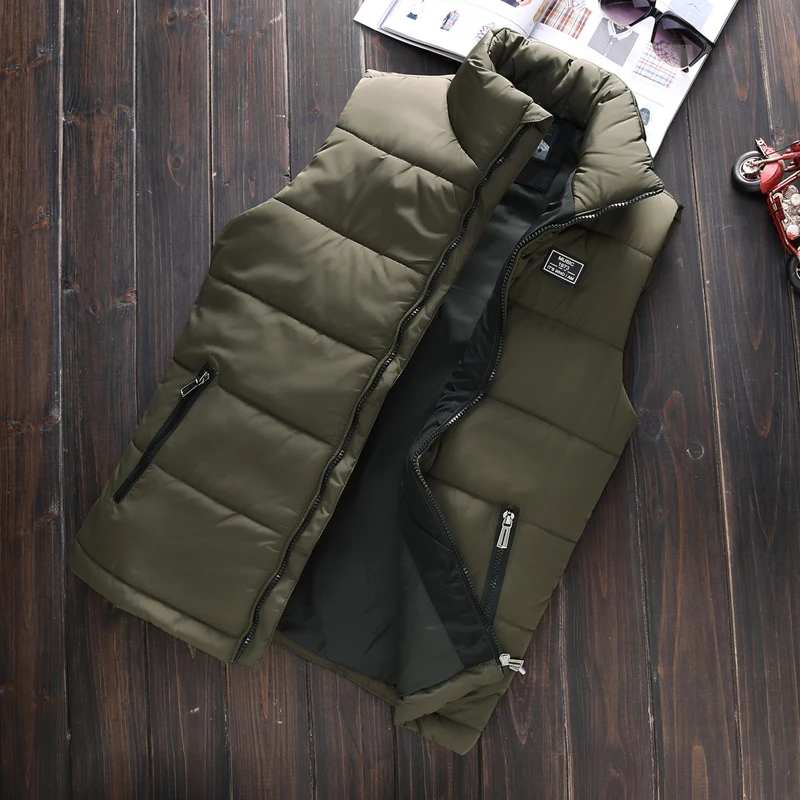 Осень 2020 мужской жилет Зимняя куртка без рукавов короткое теплое пальто парка