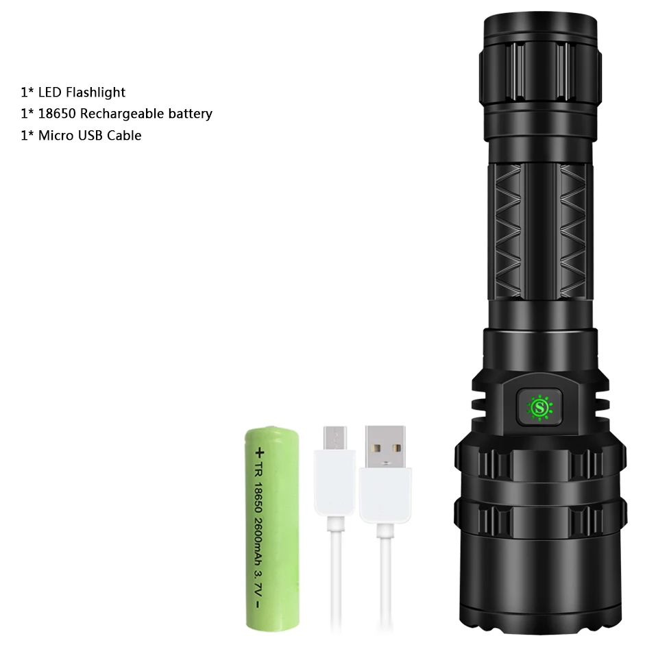 Cree xhp50.2 светодиодный фонарик зарядка через usb стрейч ударопрочный мощный 18650 или 26650 перезаряжаемый фонарь Z901103 - Испускаемый цвет: Package B